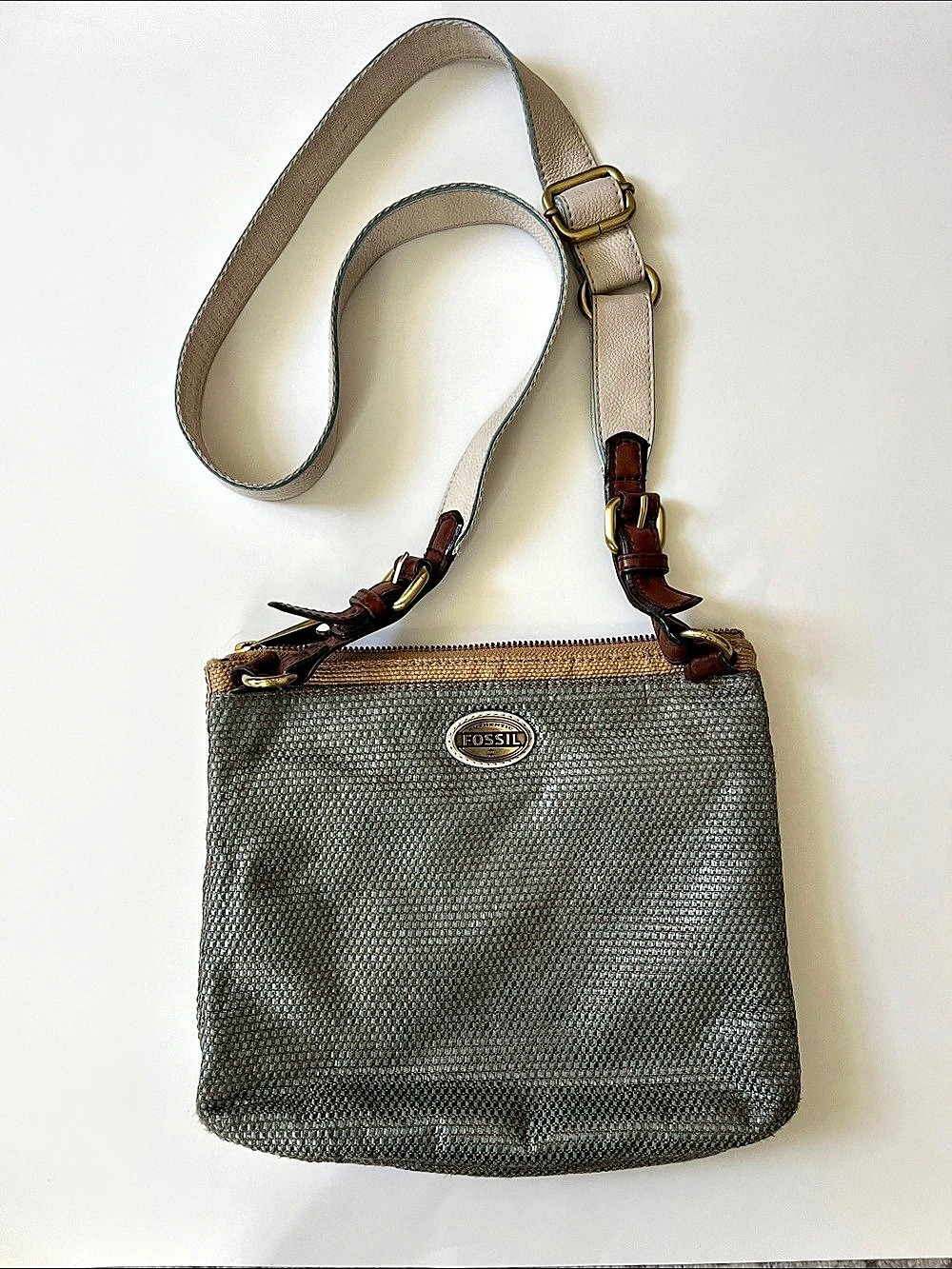 Fossil Blue & Tan Crossbody Bag